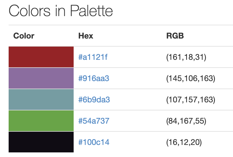 Kinetic Type Color Palette