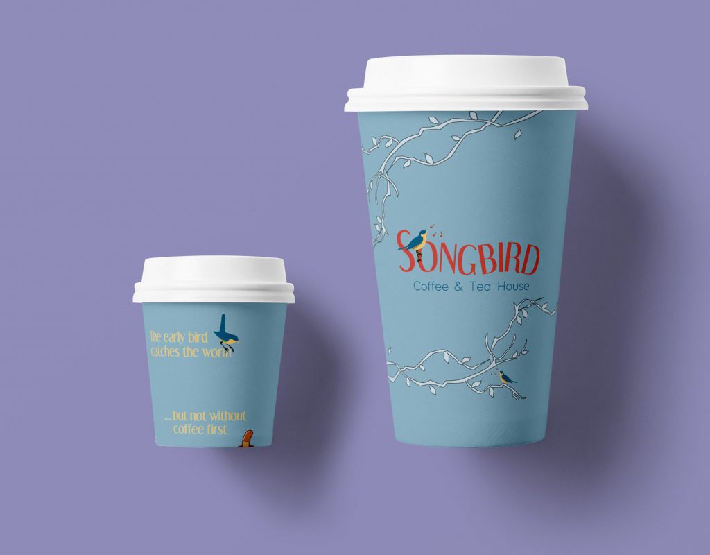 Songbird Redesign Coffee Cups